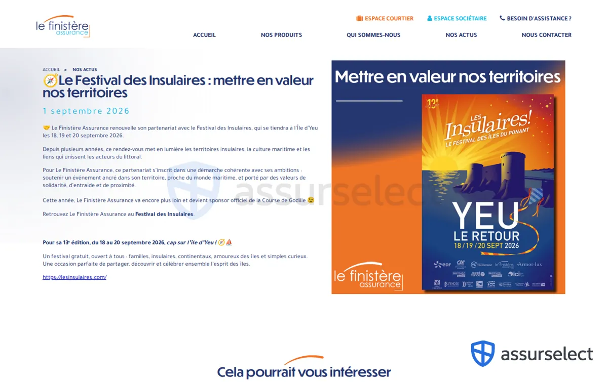 Capture : 🧭Le Festival des Insulaires : mettre en valeur nos territoires - Le Finistère Assurance